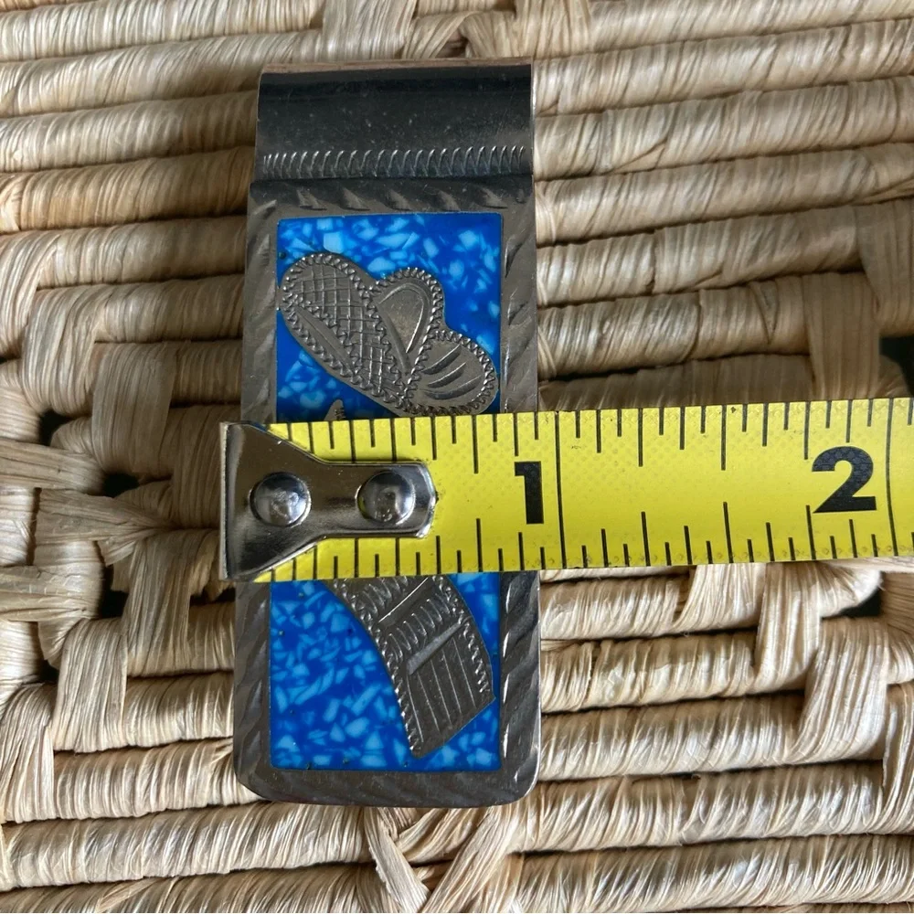 Vintage Silver & Turquoise Money Clip